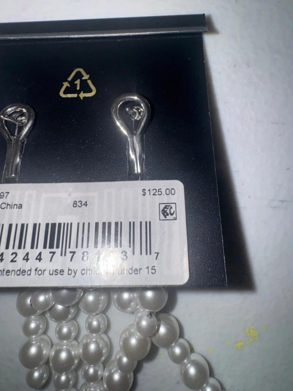Givenchy Crystal Cluster Drop Earrings with White Pearl Tassels